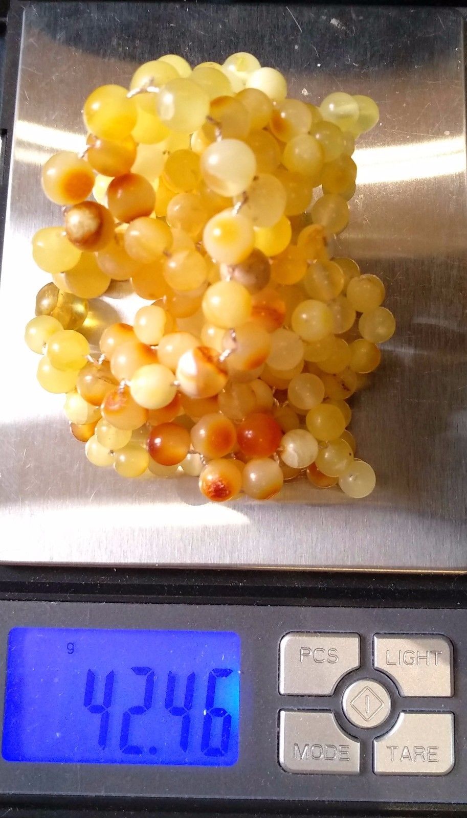 Antique Baltic Egg Yolk Amber Large Beads Genuine Natural Necklace