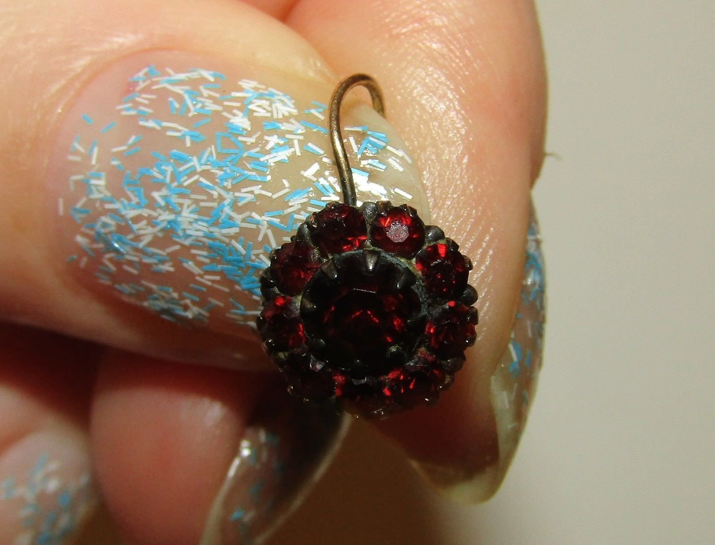 Victorian 9ct Gold Dormeuses Earrings with Royal Garnet Gems