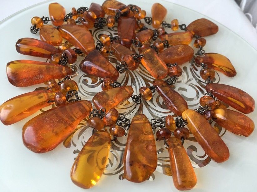 Natural Antique Baltic Vintage Amber Old Butterscotch Yolk Beads Necklace