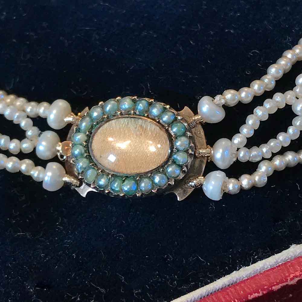 Rare Georgian Saltwater Seed Pearl Bracelet & Pearl Clasp C1800