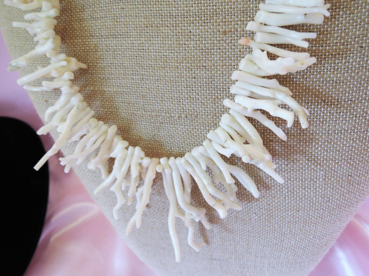 Estate Angel Skin Branch Coral Necklace Graduated