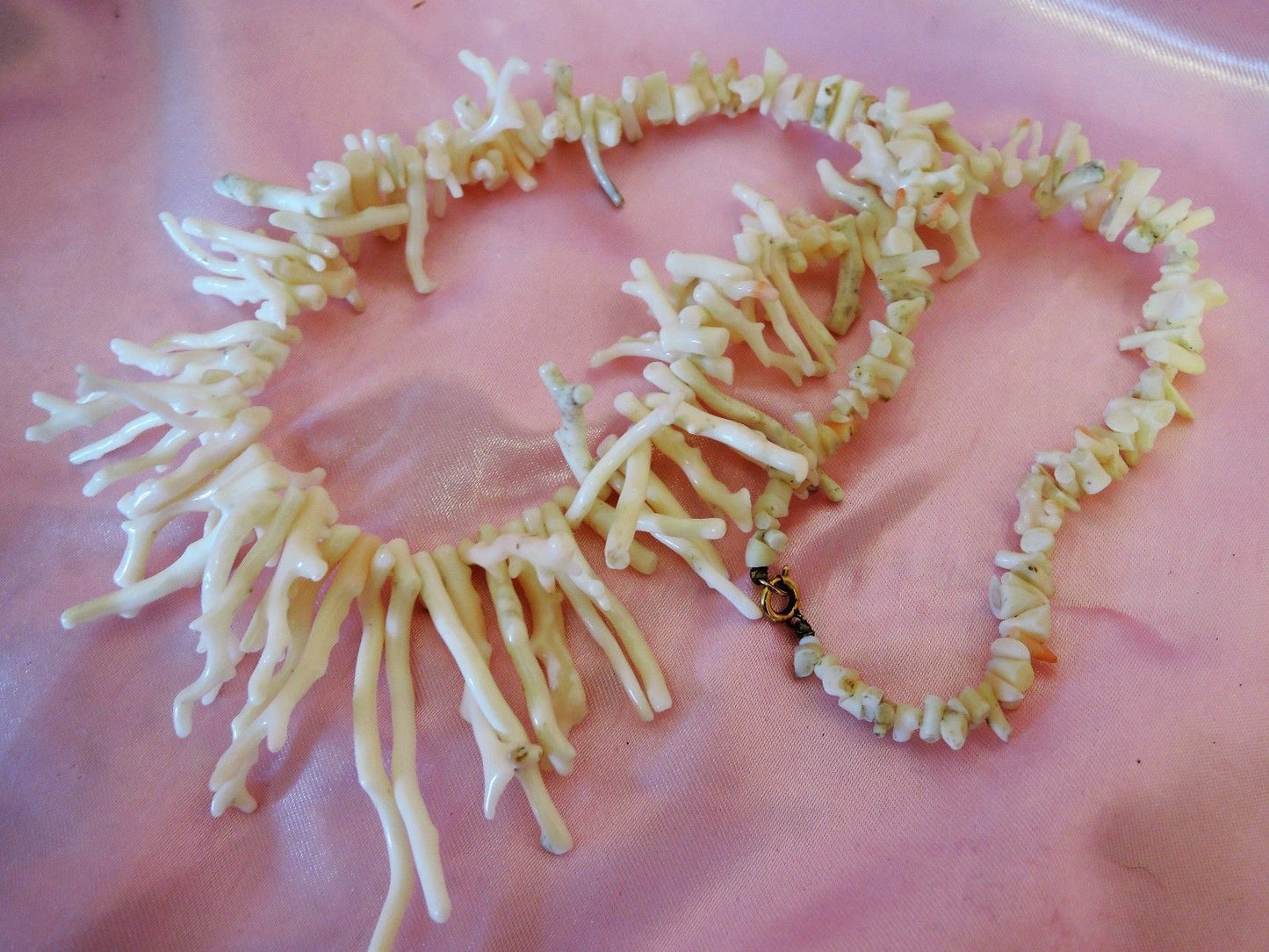 Estate Angel Skin Branch Coral Necklace Graduated