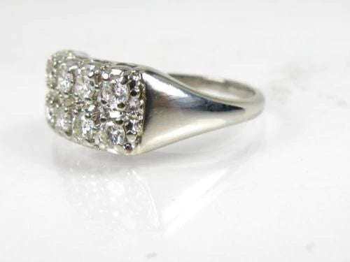 Vintage 14k White Gold Natural 0.70ctw Diamond Ladies Band Ring 5.5g